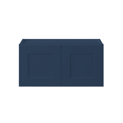 Wall Kitchen Cabinet W3015 Danbury Blue LessCare 30 in. width 15 in. height 12 in. depth - Kitchen Cabinets