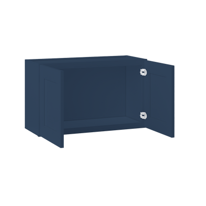 Wall Kitchen Cabinet W3018 Danbury Blue LessCare 30 in. width 18 in. height 12 in. depth - Kitchen Cabinets
