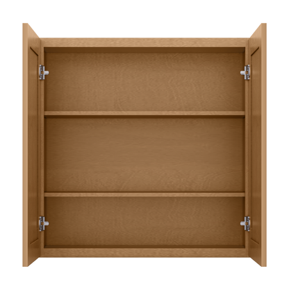 Wall Kitchen Cabinet W3036 Shaker Toffee LessCare 30 in. width 36 in. height 12 in. depth - Kitchen Cabinets