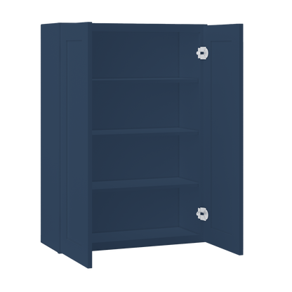 Wall Kitchen Cabinet W3042 Danbury Blue LessCare 30 in. width 42 in. height 12 in. depth - Kitchen Cabinets