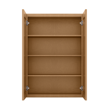 Wall Kitchen Cabinet W3042 Shaker Toffee LessCare 30 in. width 42 in. height 12 in. depth - Kitchen Cabinets