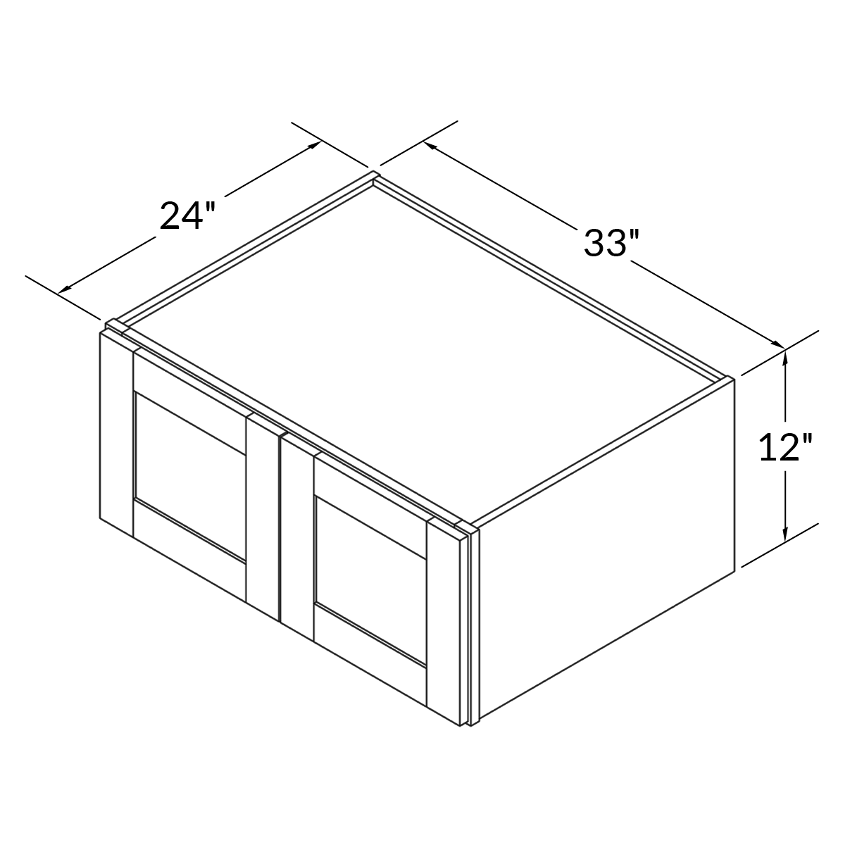 Wall Kitchen Cabinet W331224 Danbury Blue LessCare 33 in. width 12 in. height 24 in. depth - Kitchen Cabinets