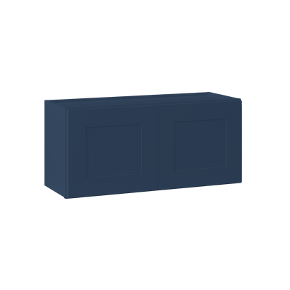 Wall Kitchen Cabinet W3315 Danbury Blue LessCare 33 in. width 15 in. height 12 in. depth - Kitchen Cabinets