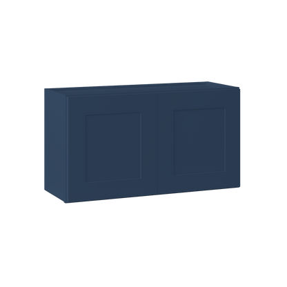 Wall Kitchen Cabinet W3318 Danbury Blue LessCare 33 in. width 18 in. height 12 in. depth - Kitchen Cabinets