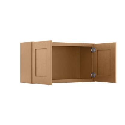 Wall Kitchen Cabinet W3318 Shaker Toffee LessCare 33 in. width 18 in. height 12 in. depth - Kitchen Cabinets