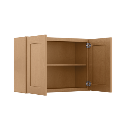 Wall Kitchen Cabinet W3324 Shaker Toffee LessCare 33 in. width 24 in. height 12 in. depth - Kitchen Cabinets
