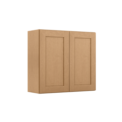 Wall Kitchen Cabinet W3330 Shaker Toffee LessCare 33 in. width 30 in. height 12 in. depth - Kitchen Cabinets