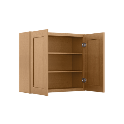 Wall Kitchen Cabinet W3330 Shaker Toffee LessCare 33 in. width 30 in. height 12 in. depth - Kitchen Cabinets
