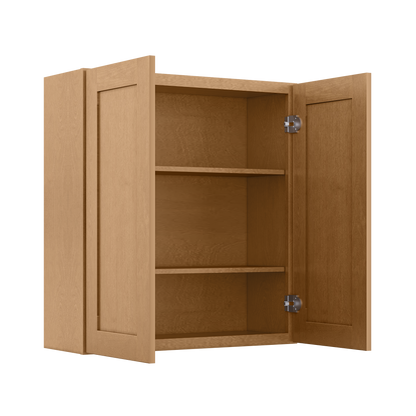 Wall Kitchen Cabinet W3336 Shaker Toffee LessCare 33 in. width 36 in. height 12 in. depth - Kitchen Cabinets