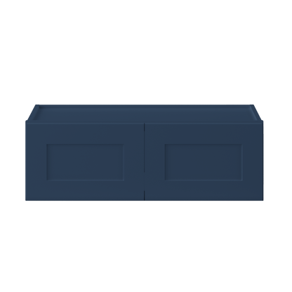 Wall Kitchen Cabinet W3612 Danbury Blue LessCare 36 in. width 12 in. height 12 in. depth - Kitchen Cabinets