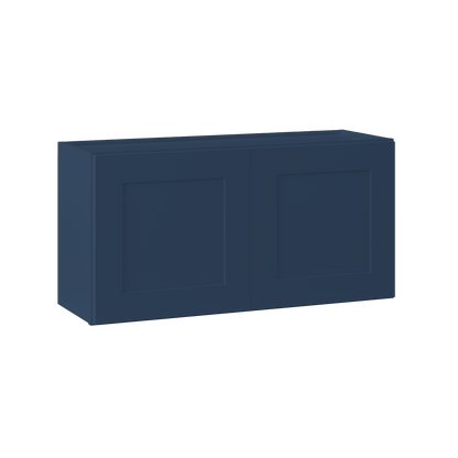 Wall Kitchen Cabinet W3618 Danbury Blue LessCare 36 in. width 18 in. height 12 in. depth - Kitchen Cabinets