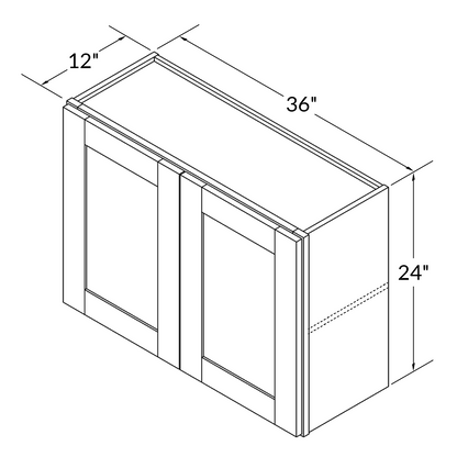 Wall Kitchen Cabinet W3624 Danbury Blue LessCare 36 in. width 24 in. height 12 in. depth - Kitchen Cabinets