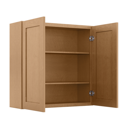 Wall Kitchen Cabinet W3636 Shaker Toffee LessCare 36 in. width 36 in. height 12 in. depth - Kitchen Cabinets