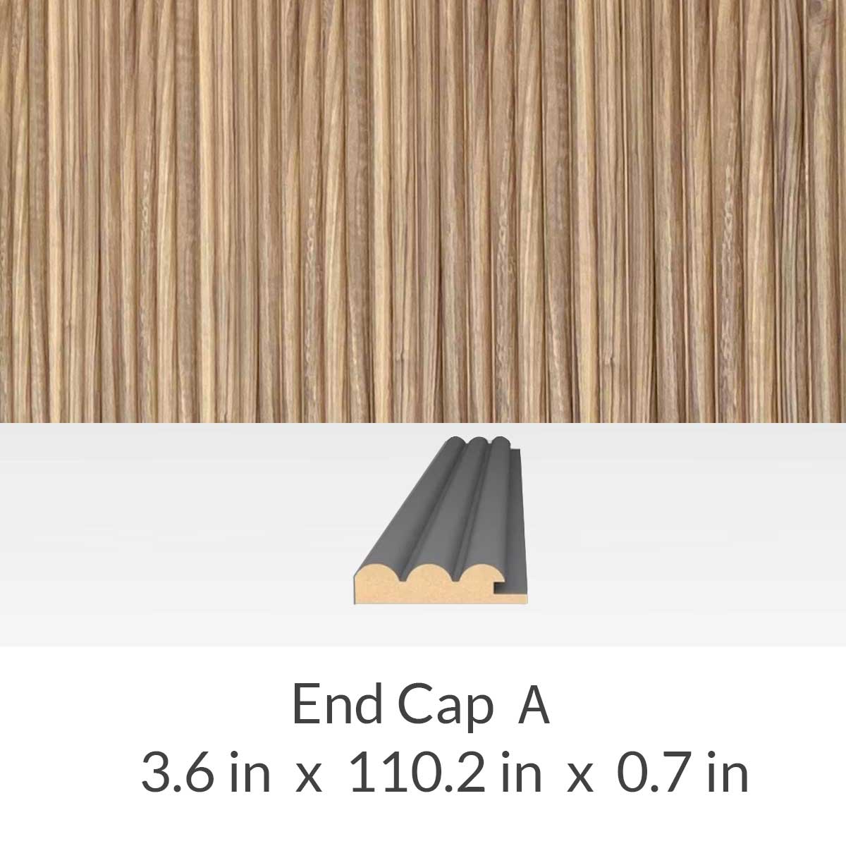 Wall Panel Light Walnut End Cap - End Cap A - Wall Panel