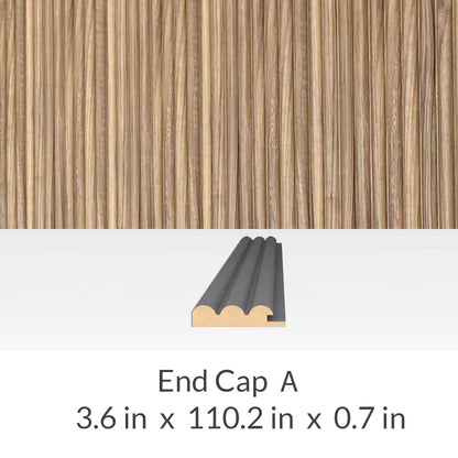 Wall Panel Light Walnut End Cap - End Cap A - Wall Panel