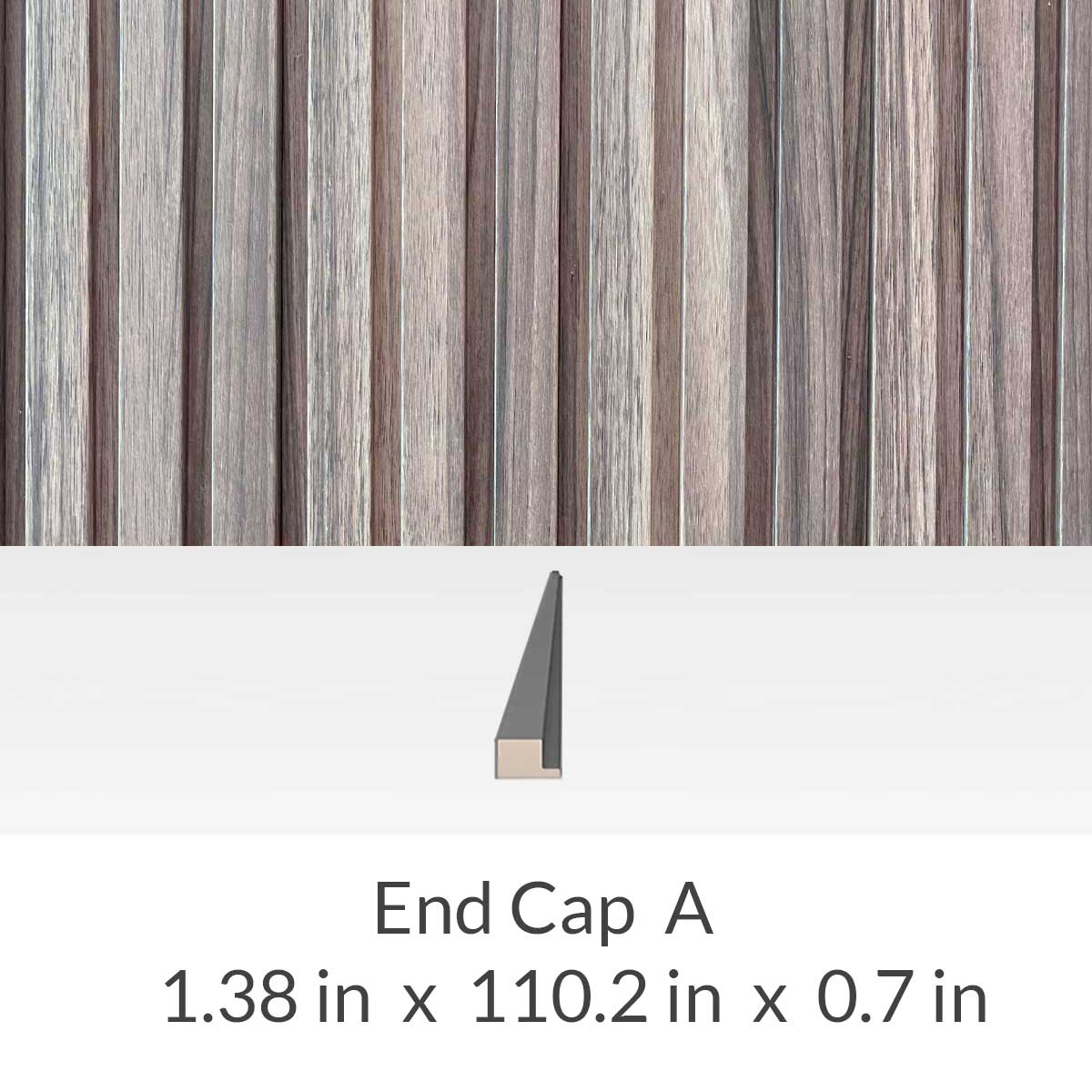 Wall Panel Light Walnut End Cap - End Cap A - Wall Panel