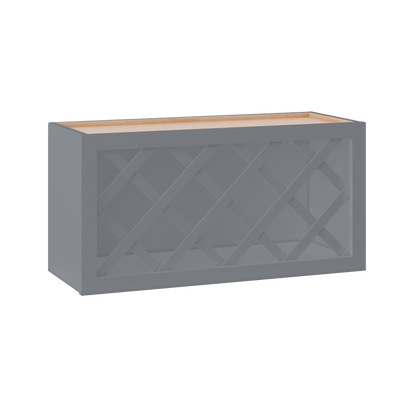 Wine Rack Kitchen Cabinet WR3015 Colonial Gray LessCare 30 in. width 15 in. height 12 in. depth - Kitchen Cabinets