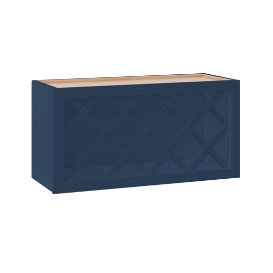 Wine Rack Kitchen Cabinet WR3015 Danbury Blue LessCare 30 in. width 15 in. height 12 in. depth - Kitchen Cabinets