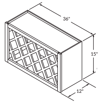 Wine Rack Kitchen Cabinet WR3615 Shaker Toffee LessCare 36 in. width 15 in. height 12 in. depth