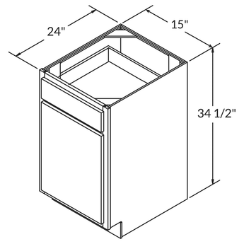 Base Kitchen Cabinet B15 Newport LessCare 15 in. width 34.5 in. height 24 in. depth