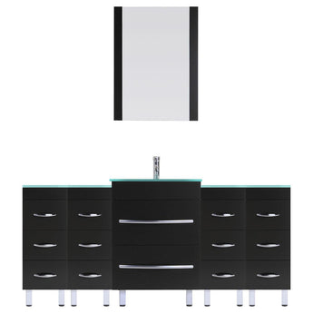 78 Black Vanity Set - One 30 Sink Base, Four 12 Drawer Bases (LV4-C8-78-B)