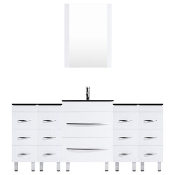 78 White Vanity Set - One 30 Sink Base, Four 12 Drawer Bases (LV4-C8-78-W)