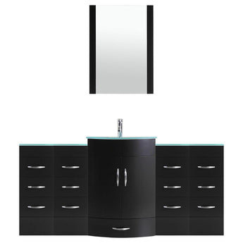 84 Black Vanity Set - One 36 Sink Base, Four 12 Drawer Bases (LV5-C9-84-B)