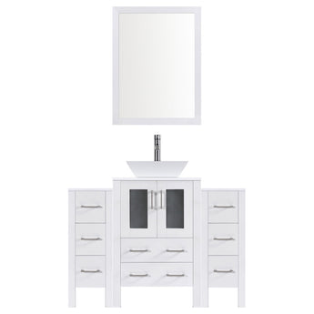 54" Modern Bathroom Vanity Set with Mirror and Sink LV2-C5-54-W (White)