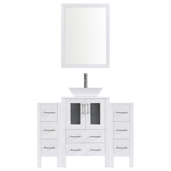 60" Modern Bathroom Vanity Set with Mirror and Sink LV2-C6-60-W (White)