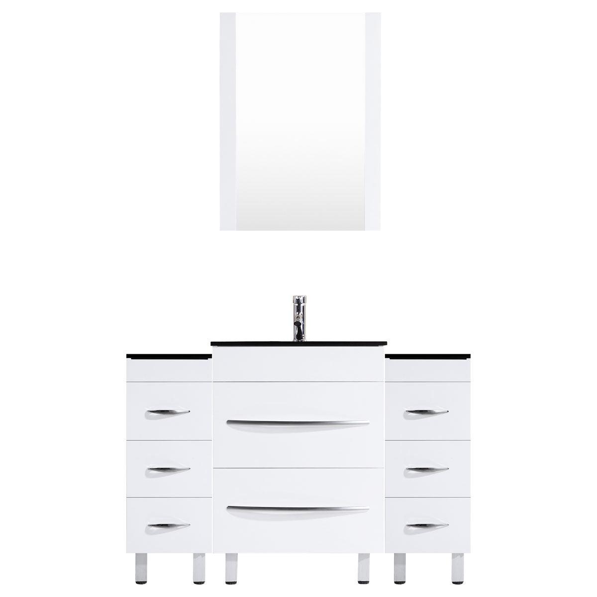 60 White Vanity Set - One 36 Sink Base, Two 12 Drawer Bases (LV4-C6-60-W)