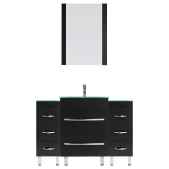 60 Black Vanity Set - One 36 Sink Base, Two 12 Drawer Bases (LV4-C6-60-B)