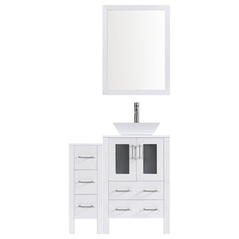 48" Modern Bathroom Vanity Set with Mirror and Sink LV2-C3-48-W (White)