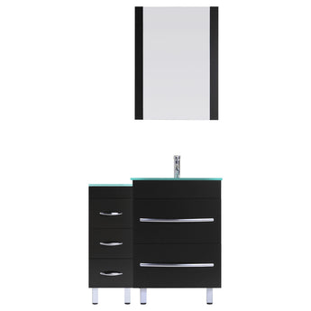 42 Black Vanity Set - One 30 Sink Base, One 12 Drawer Base (LV4-C2-42-B)