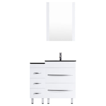 36 White Vanity Set - One 24 Sink Base, One 12 Drawer Base (LV4-C1-36-W)