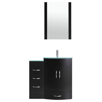 48 Black Vanity Set - One 36 Sink Base, One 12 Drawer Base (LV5-C3-48-B)