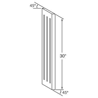 Angle Fluted Filler F530A45 Colonial Gray LessCare 3 in. width 30 in. height