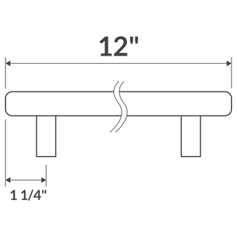 12" Door Pull LDH-12B Matte Black