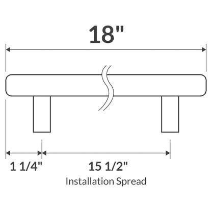 18" Brushed Nickel Bar-Style Handle/Pull LDH-18