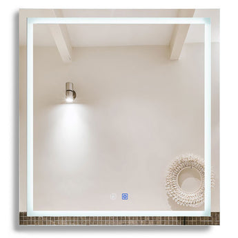 29 W x 32 H Modern Super White Front LED Frameless Mirror with Defogger