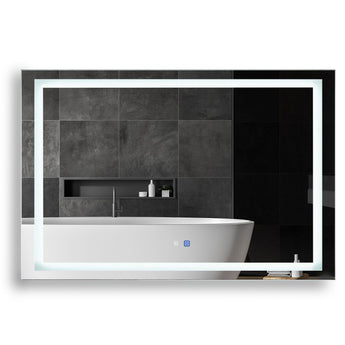 47 W x 32 H Modern Super White Front LED Frameless Mirror with Defogger