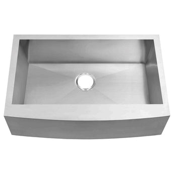 Modern Curved Farmhouse Full Apron Kitchen Sink 36"W x 21"L x 10"D