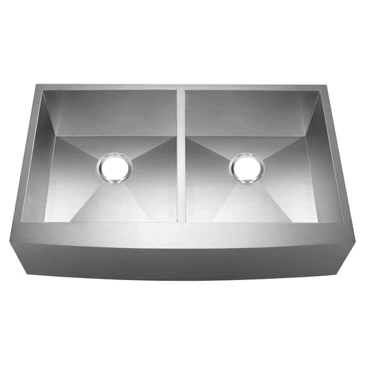 33 in. Farmhouse/Apron-Front 50/50 Double Bowl 16 Gauge Stainless Steel Kitchen Sink LPF4