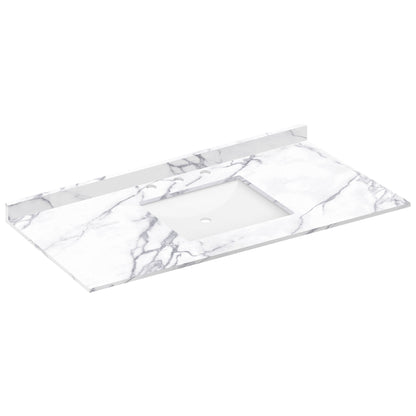 49 W x 22 L Calacatta White Vanity Top with Square Sink - 8 in Faucet Spread