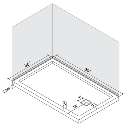 60 x 36 Single/Double Threshold Shower Base Pan Right/Left Drain
