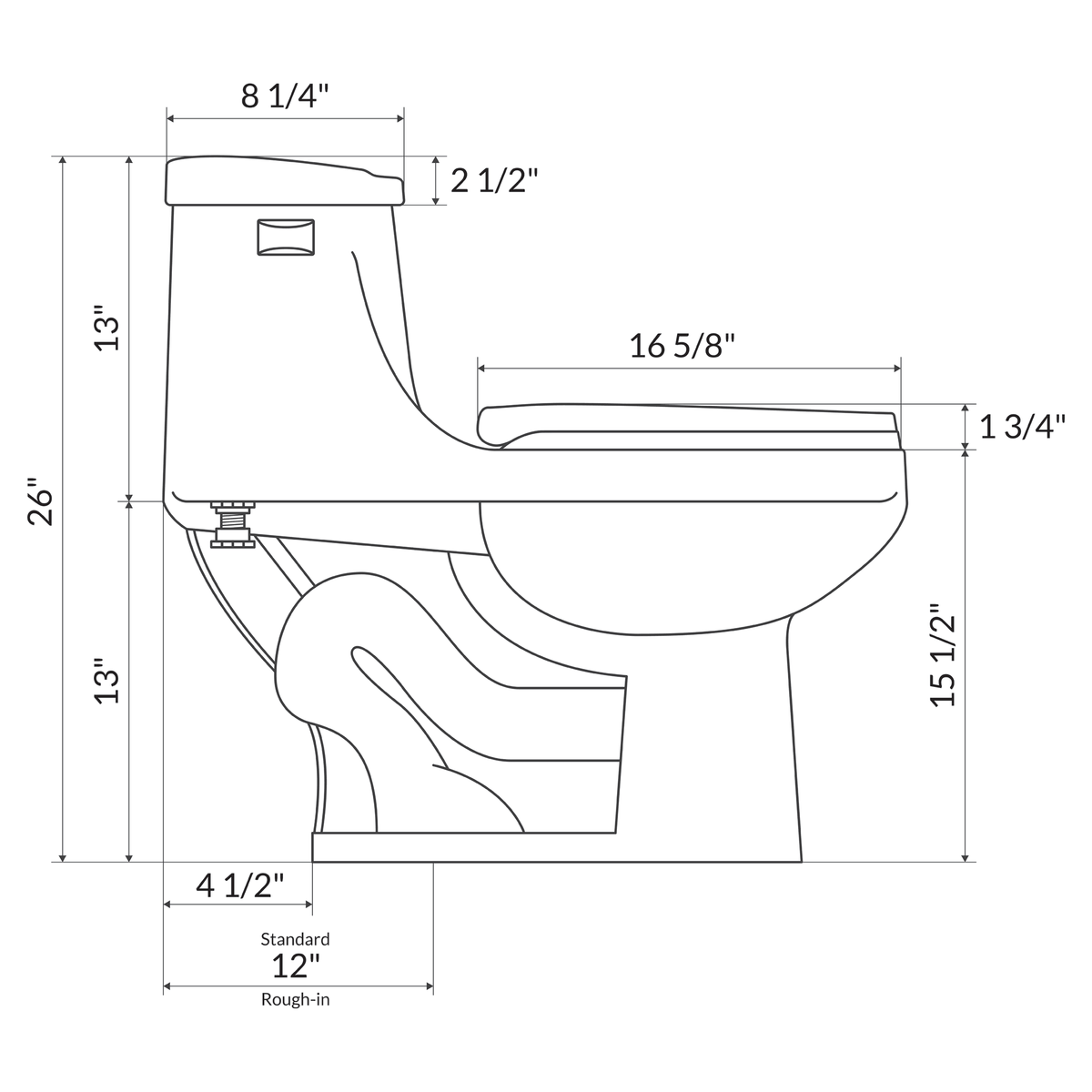 LT2 Single Flush Elongated One-Piece Toilet – Stylish Ceramic Design ...