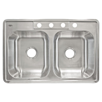 Top Mount Stainless Steel Double Basin Kitchen Sink LTD64