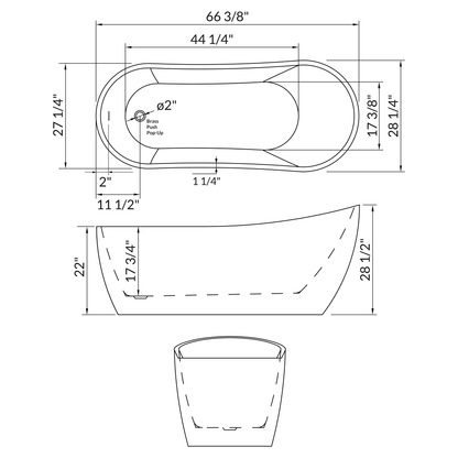 Freestanding Acrylic Bathtub LTF3.