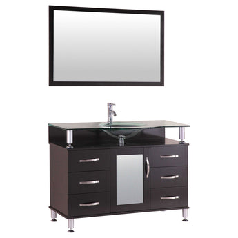 42" Espresso Modern Vanity Cabinet Set - Style 1