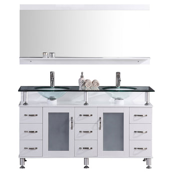 Vanity Cabinet White Modern 59"W LV1-60W