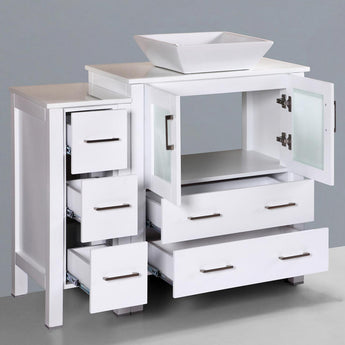 48" Modern Bathroom Vanity Set with Mirror and Sink LV2-C3-48-W (White)